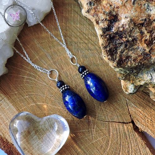 Lapis Lazuli Pendant With Silver Chain